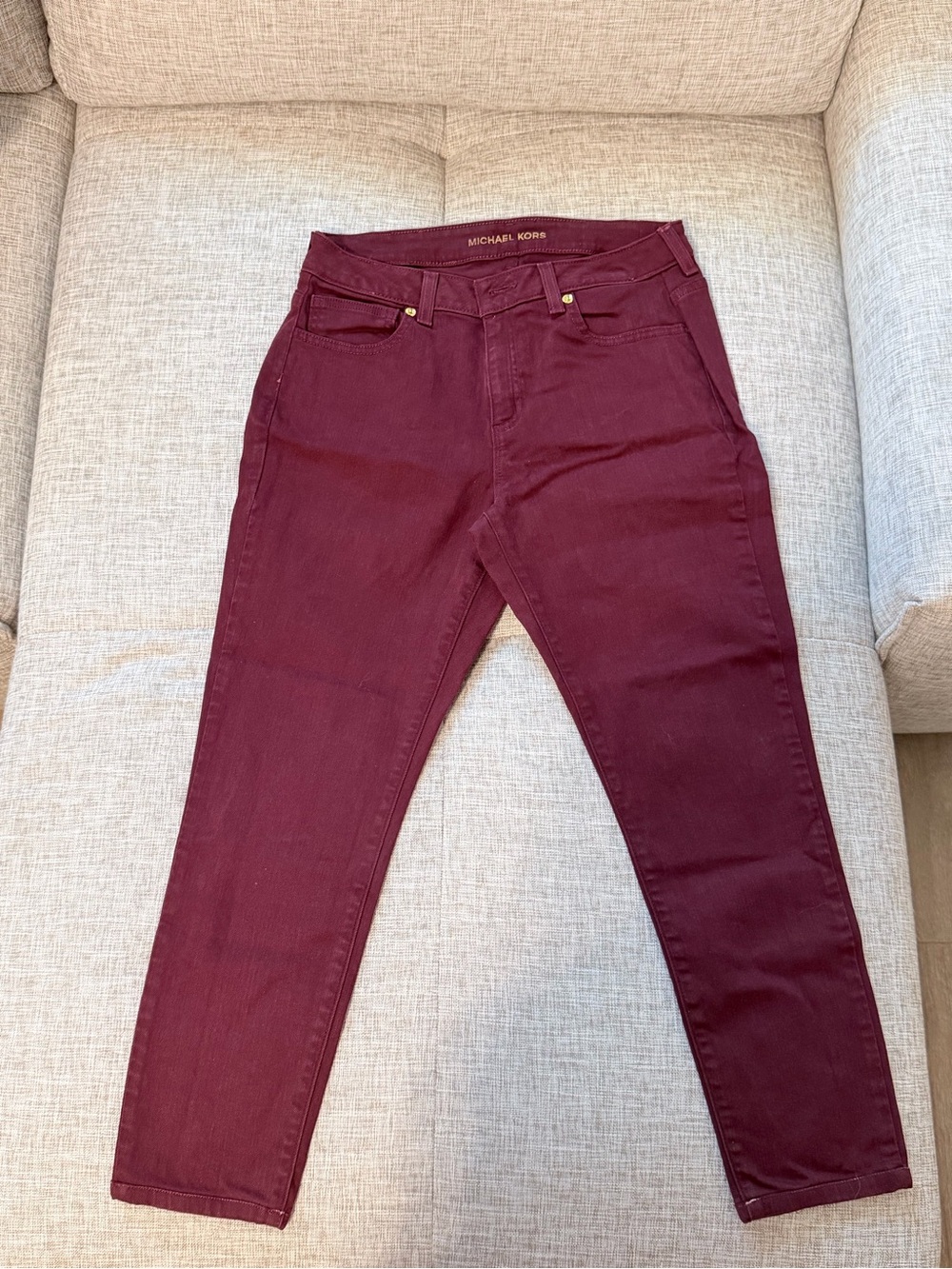 Michael Kors Women's Burgundy Skinny Jeans